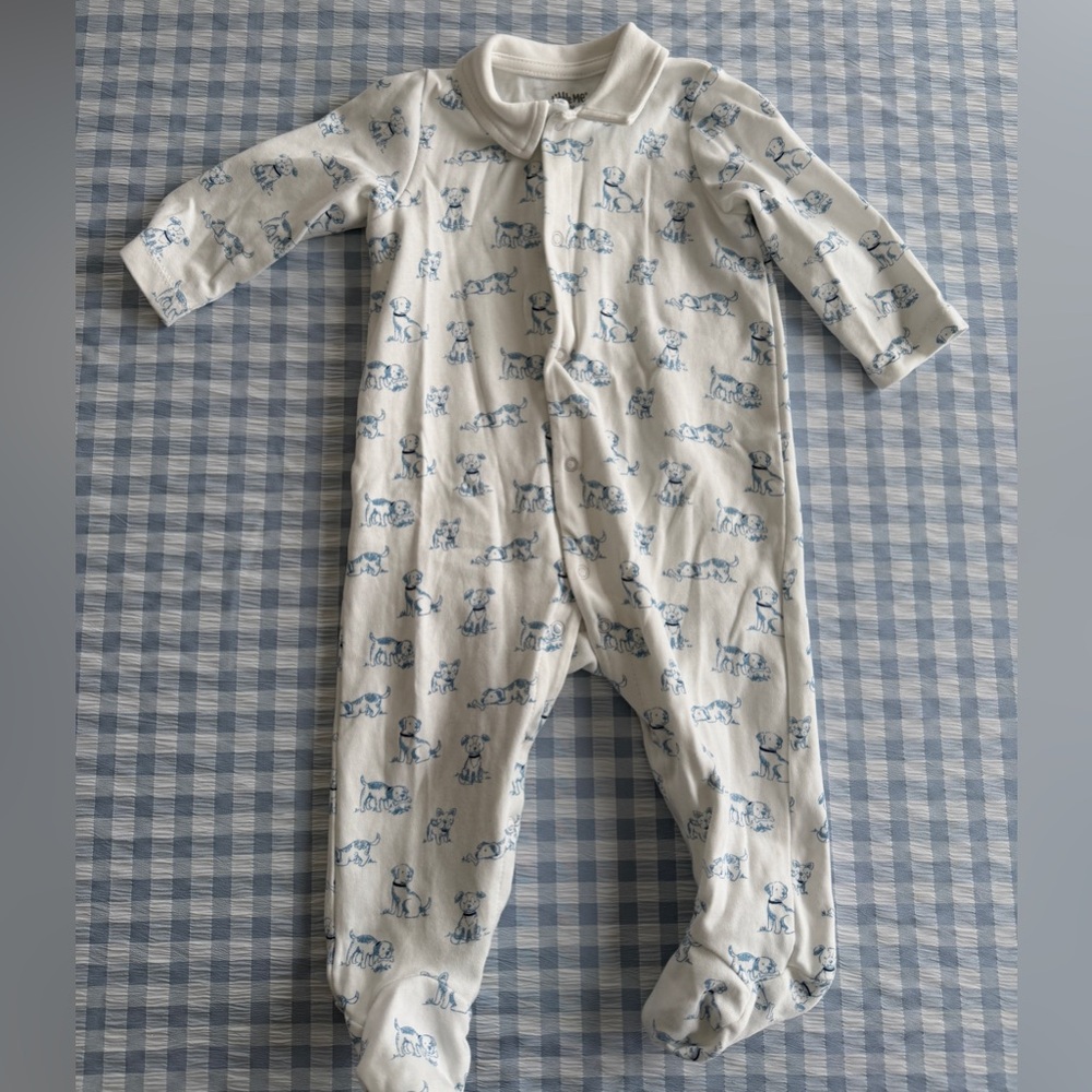 Little Me Blue and White Kids One Piece